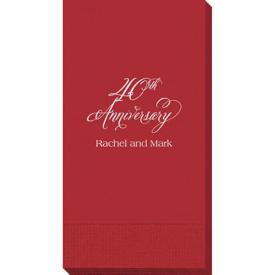 Elegant 40th Anniversary Guest Towels